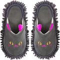 Warm Microfiber Slippers Floor Dust Dirt Hair Mop Slippers Shoes Anti-slip Moccasin Bedroom Home (Dark gray)