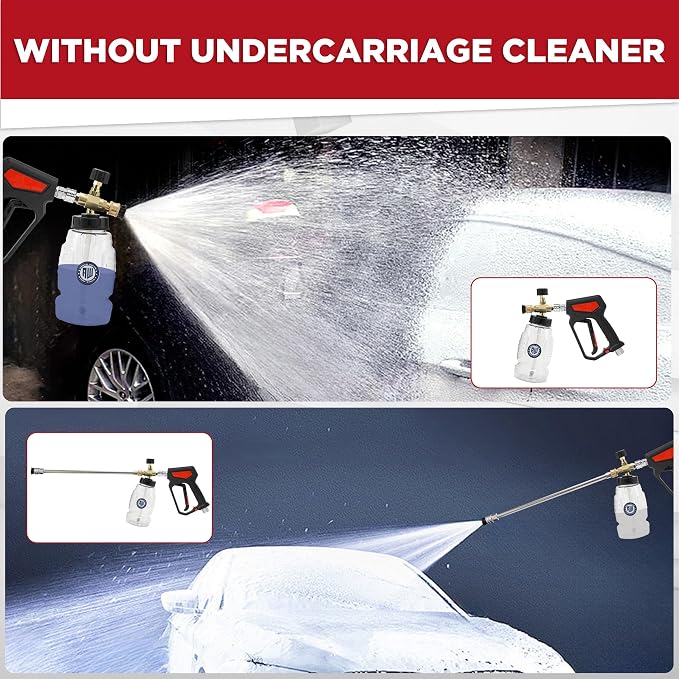 Power Washer Undercarriage Cleaner, Chemical Injector Bottle | 16 Inch Under Car Washer with Straight Extension Wand, 4000 PSI