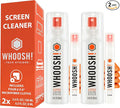 WHOOSH Screen Cleaner and Wipe Kit Duo, Set of 2, 3.7 fl oz + 0.3 fl oz | Large and Travel Size Bottles, Non Toxic and Odorless, For iPad, MacBook and Car Screens, 2 Microfiber Cloths