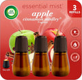 Air Wick Essential Mist Refill, 3 ct, Apple Cinnamon Medley, Essential Oils Diffuser, Air Freshener, Fall scent, Fall decor