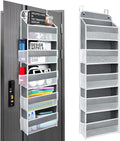 Ease of Assembly Over The Door Organizer,5 Shelves&8 Side Pockets | Anti-Tilt Hanging Door Storage for Closet Heavy-Duty Mesh Shelf for Bathroom, Closet, Toy Organization, Shoes, Towels, Grey