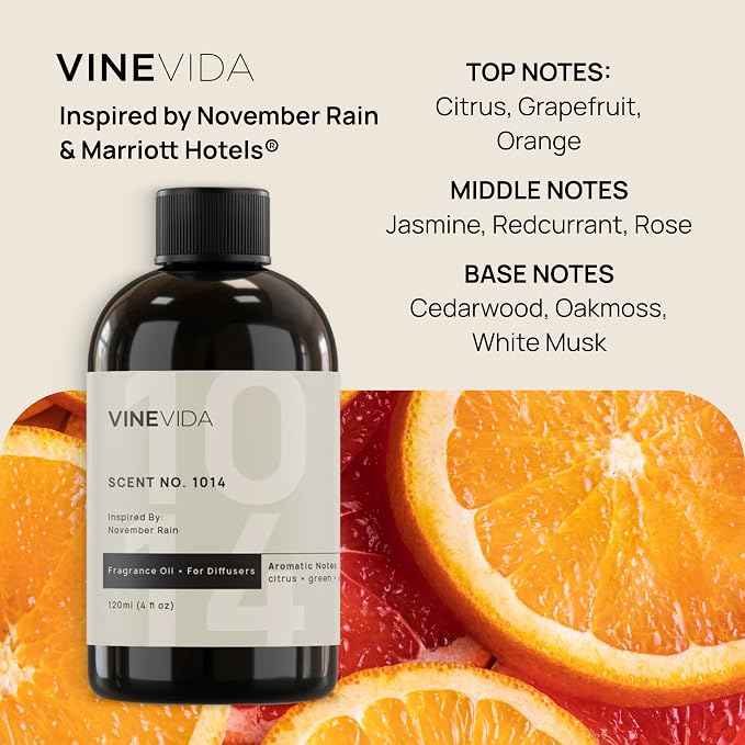 VINEVIDA (4oz) Hotel Diffuser Oil | Inspired by 5 Star Hotels | Hotel Scents | Cold Air Diffuser Oil