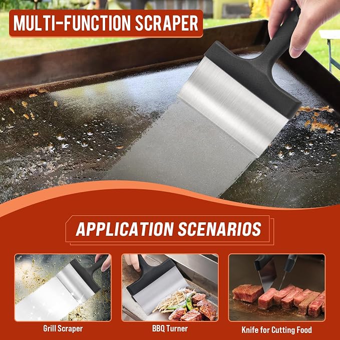 Griddle Cleaning Kit for Blackstone, Easy to Remove Stain | with Grill Stone, Griddle Scraper & Scouring pads
