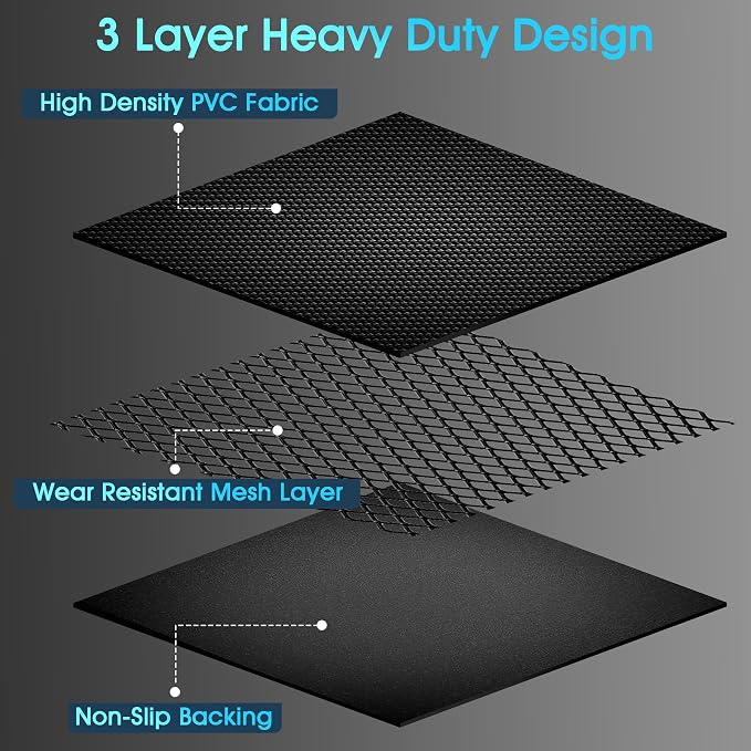 ToLanbbt 7'9" x 16.4' Garage Floor Mat, Heavy Duty Water Containment Mat with 1.2" Raised Edges, Protection from Snow Mud Rain and Oil, Non-Slip Garage Parking Mat for SUVs Trucks