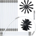 HOKLNUSE Dryer Vent Cleaner Kit Chimney Sweep Cleaning Tools Pellet Stove Cleaner Kit Air Dryer Duct Fireplace Brushes for Easy Lint Cleaning with 4" and 6" Brush Heads (Medium Duty, 30Feet)