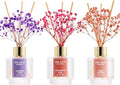 Reed Diffuser Set of 3, Lavender Thyme Sandalwood Rose Cherry Blossom Oil Reed Diffusers for Bedroom Living Room Office Aromatherapy Oil Reed Diffuser for Gift 50ml x 3