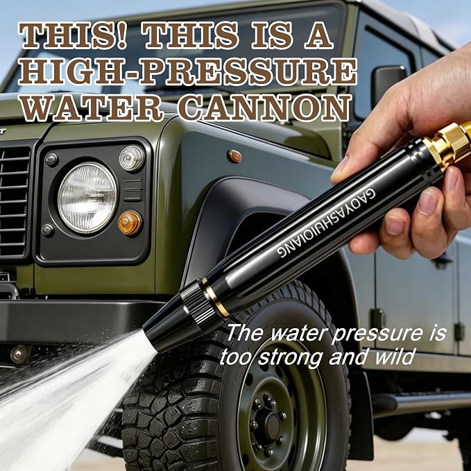 Home High Pressure Car Wash Water Gun,High Pressure Hose Nozzle, 3 Adjustable Spray Patterns,Garden Water Hose Nozzle for Watering Garden Lawn, Patio Cleaning, and Car Washing (1 Set)