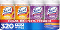 LYSOL Disinfecting Wipes, All Purpose Cleaner, Multi-Surface Antibacterial Cleaning Wipes, Household Cleaning Supplies, Dorm Essentials, Lavender + Mango Scents, 80 ct. (4 Pack)