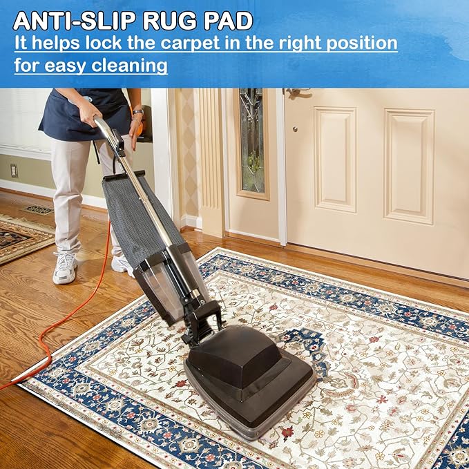 Non-Slip Rug Pads 1/4” Thick, 7x9Ft Waterproof Rugs Non Skid Rug Pad for All Floors and Finishes Durable Hardwood Floor Protective Felt Keeps Rugs in Place, Safe and Secure