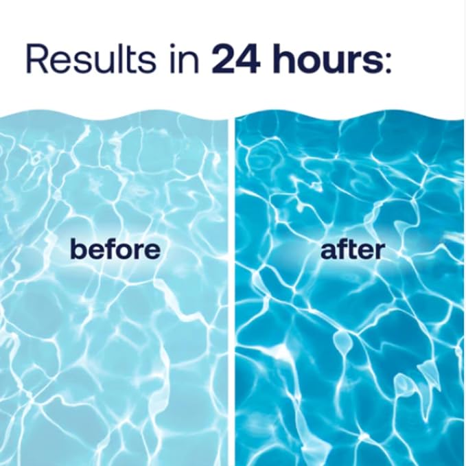 HTH 67212 Swimming Pool Care Clarifier Advanced - Crystal Clear Water in 24 Hours; Restores Clarity & Sparkle to Dull, Hazy or Cloudy Pool Water, Improves Filter Efficiency, Fast Acting