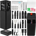 Upgrade Phone Cleaning Kit (57PCS), iPhone Cleaning Kit, Cleaning Kit for AirPods, Keyboard Cleaning Kit, Charging Port Cleaner for Apple Lightning/Android USB-C (Black, with 10 Mini Brush)
