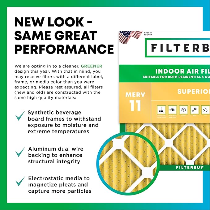 Filterbuy 22x24x1 Air Filter MERV 11 (MPR 1200) Allergen Defense Replacement (4-Pack), Electrostatic Pleated HVAC AC Furnace Filters, Made in USA (Actual Size: 21.50 x 23.50 x 0.75)