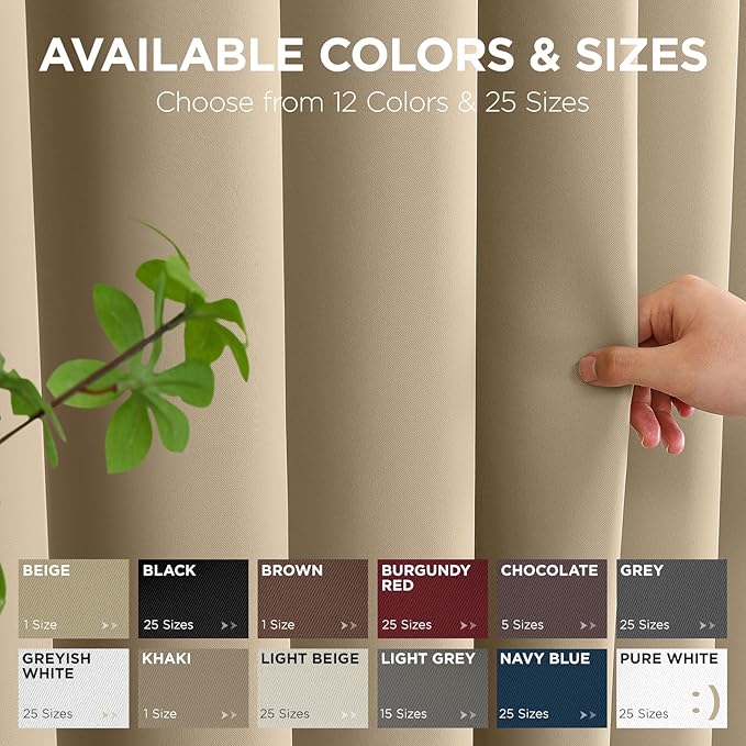 Joydeco Blackout Door Curtain for Doorway Privacy 84 Inches Long, Grommet Closet Curtain for Open Closet, Room Divider for Bedroom Living Room (Light Beige, 52Wx84L, 1 Panel)