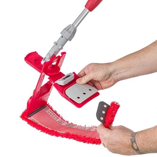 Unger Restroom Complete Mop Pack, Microfiber Pad & EZ Holder | SMCMR SmartColor system; microfiber flat pad for hygienic restroom cleaning; EZ holder included