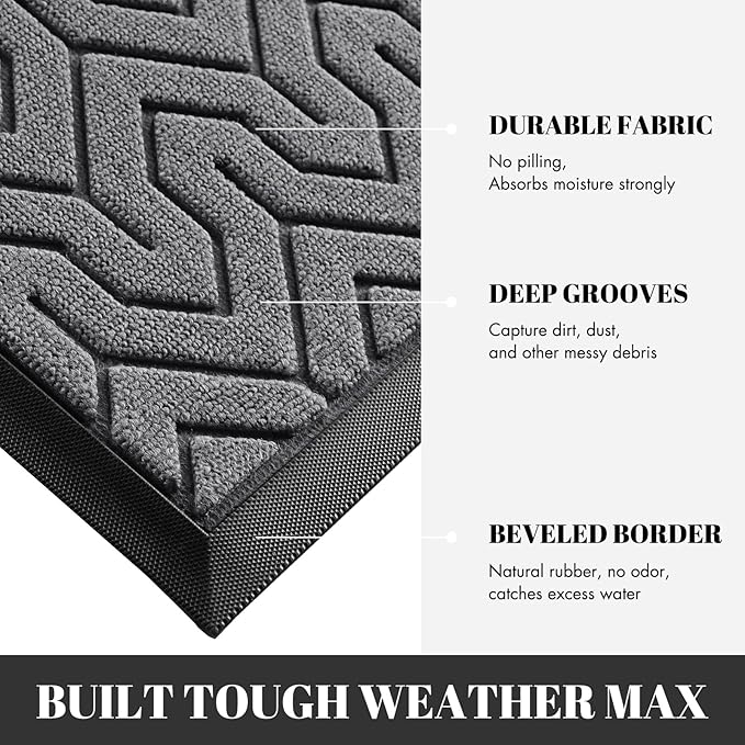 Yimobra 72x24 Indoor Outdoor Runner Rug, Heavy-Duty Waterproof Entrance Mat for High Traffic Areas, Commercial Grade Welcome Door Mat, Easy Clean, Grey