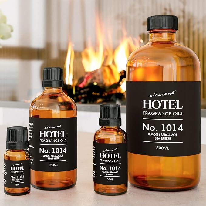AirScent Hotel Diffuser Oil No. 1014 - Iconic 5-Star Hotel Blend - 10 mL | Lemon Bergamot Sea Breeze - Coastal Hotel Scent - Fragrance Oil for Ultrasonic and Waterless Diffusers and Crafting