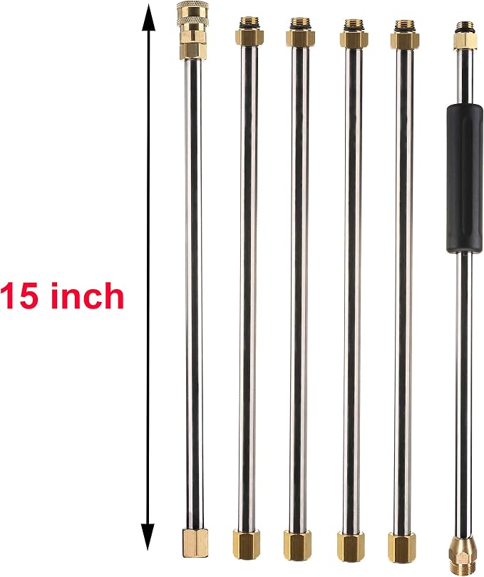 Tool Daily Pressure Washer Extension Wand, 90 Inch Power Washer Lance | 1/4 Inch Quick Connect, M22 14mm, 4000 PSI