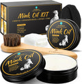 Feilove 4-in-1 Mink Oil Leather Conditioner and Cleaner 3.52 oz - Premium Waterproof Formula for Boots and Shoes