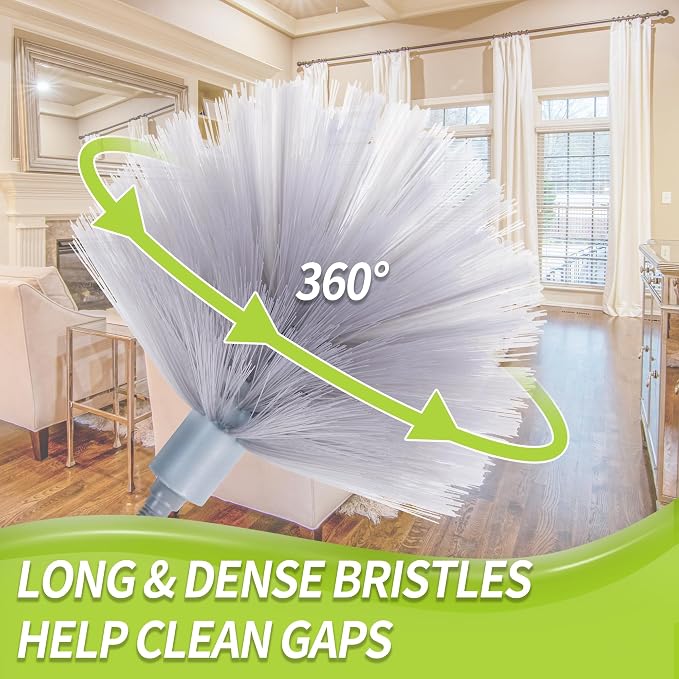 IVYROLL Cobweb Duster & 100'' Microfiber & Chenille Ceiling Cleaner Kit | Reusable Feather Duster with Extension Pole, Bendable, Washable