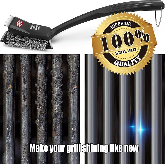 GRILLART Grill Brush Bristle Free, SteamWizards [Safe & Efficient] Grill Cleaner Brush for All Grill Grates, Replaceable Pad BBQ Grill Brush for Outdoor Grill, Grill Accessories, Gifts for Men/Dad