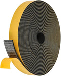 26Feet Weather Stripping Seal (1 Inch X 1/8 Inch) for Door Window, High Density Foam Tape, Soundproofing, Insulation Strip, Door Sealers for Door Frame- Black