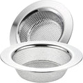 LASSHSWA 2 Pcs Kitchen Sink Strainer Stainless Steel, Mesh and Punching, Kitchen Sink Drain Strainer, Sink Strainers with Large Wide Rim 4.5" Diameter for Kitchen Sinks