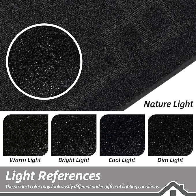 BEQHAUSE Door Mat 24" x 36", Non-Slip Door Mats Indoor Entryway Rugs Washable Low-Profile Absorbent and Stain Resist Floor Mats, Dog Door Mat for Front Back Door, Muddy Wet Shoes & Paws, Black