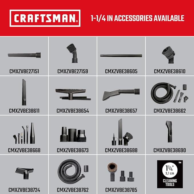 CRAFTSMAN CMXZVBE38654 1-1/4 in. Wet Nozzle/Floor Brush Vacuum Attachment
