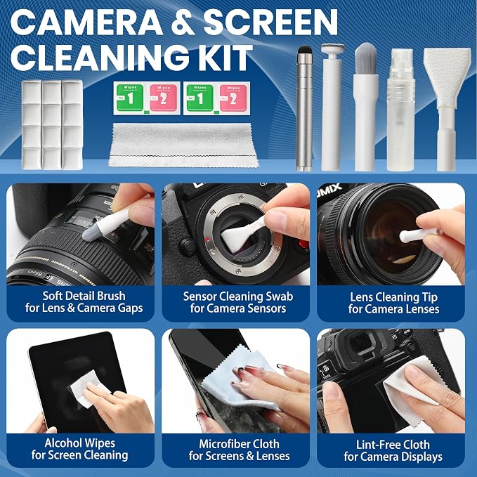 Upgraded 47PCS Phone Cleaning Kit, AirPod & iPhone Cleaner, Electronics Cleaning Tools for Charging Port/USB-C/Speaker, Laptop Cleaner for Keyboard Screen, Tech Gifts for Men, Cool Gadgets