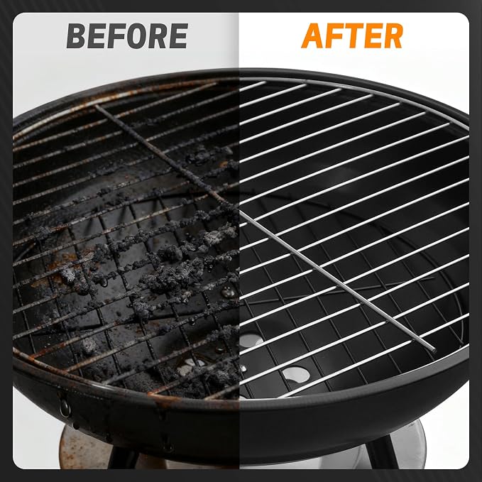 18'' BBQ Grill Cleaning Brush Scraper, 3 in 1 Barbecue Woven Wire Brush for Grill, Stainless Grill Grate Cleaner, for Weber Gas, Charcoal, Electrical, Infrared
