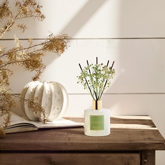 Reed Diffuser - Bamboo Stream Scented Diffuser with 8 Sticks Home Fragrance Reed Diffuser for Bathroom Shelf Decor
