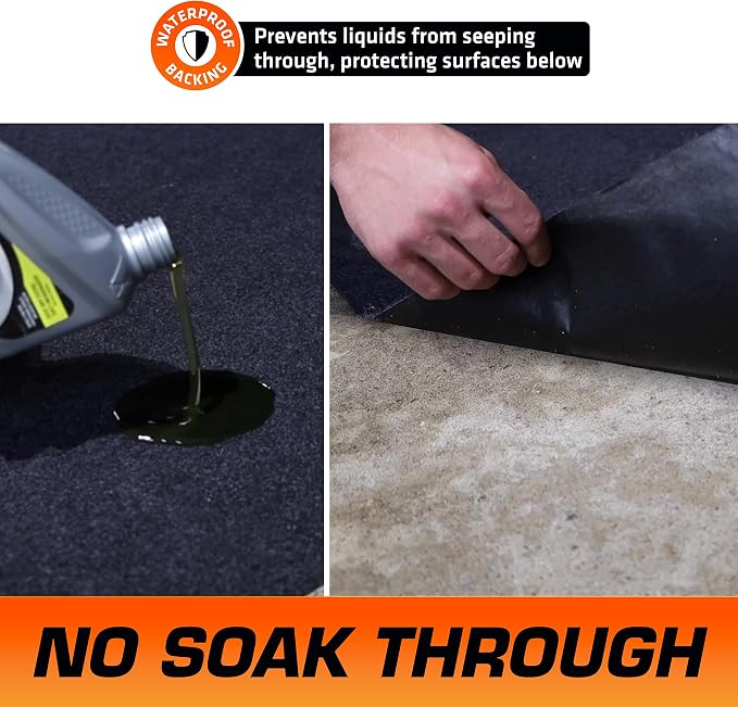 Armor All Premium Oil Spill Mat, Garage Floor Maintenance Mat (30" x 59"), Absorbent Oil Pad, Reusable, Washable, Durable, Waterproof Backing Contains Liquids, Protects Surface (USA Made)