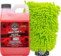 Chemical Guys, Maxi Suds II Soap & Chenille Wash Mitt Bundle, Cherry, 64 oz | High-foam cherry soap with a plush chenille mitt for safe, scratch-free washing in cannons, guns or buckets