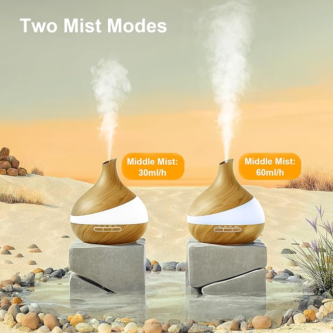 Essential Oil Diffuser for Women: 500ml with 14 Color LED | Aromatherapy Diffuser with 2 Mist Levels - Ideal for Bedroom, Office & Travel - Auto Shut-Off for Safe Sleep