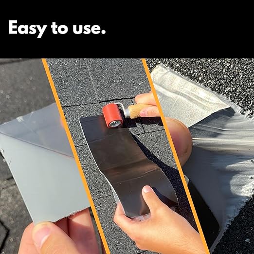 HSS Sealant Tape with MicroSealant - Waterproof Commercial Roofing Tape for Roof and RV Repair - UV- & Weatherproof (Black, 4 inch x 50 feet)