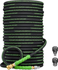 3/8" 4800PSI Pressure washer hose 100ft for cold and hot water Max 248°F with 3/8"quick connect Kink resistant Steel Wire Braided Power Washer Hose with M22 14mm Adapter,Green