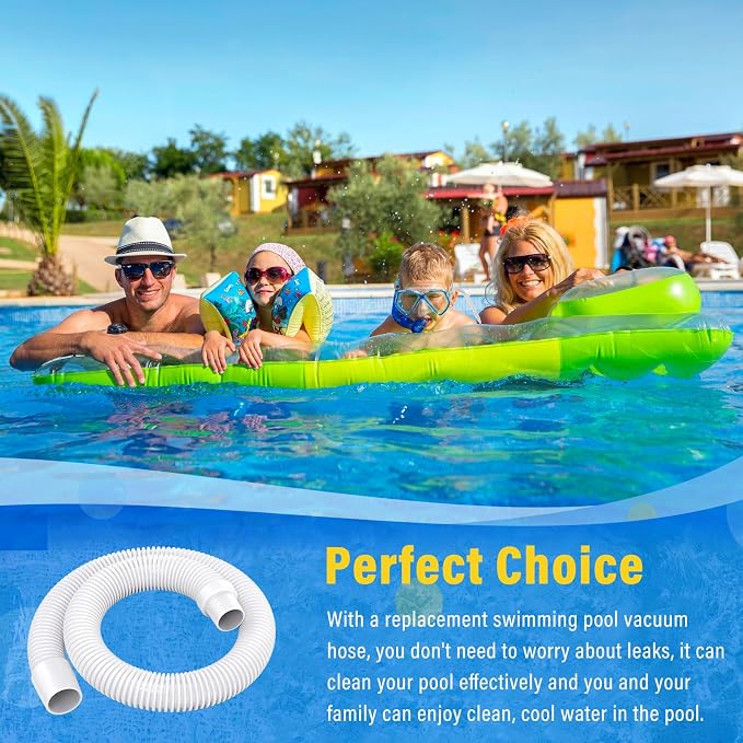Universal Pool Vacuum Hose 48" Long Fit for Kreepy Krauly, Baracuda G3/G4, Hayward Navigator, Pool Vac Ultra and Most Automatic Pool Vacuum Cleaners, Swimming Pool Cleaner Suction Hose, 1 Pack