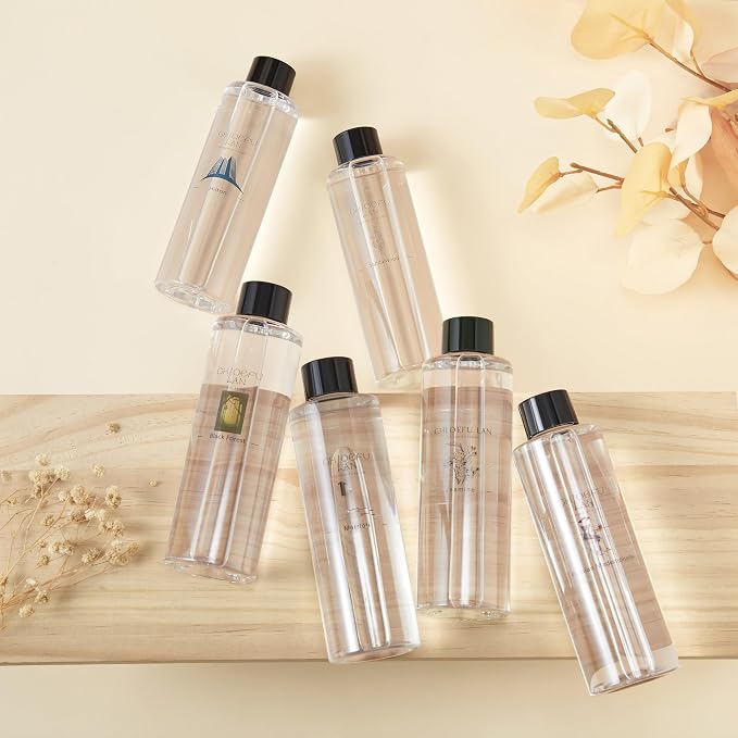 Chloefu LAN Balsam & Cedar Scented Oil Reéd Diffuser Refill 200ml/6.76 fl oz Natural Fragrances Oil - Best for Home Decoration, 0% Alcohol, Refreshing and Invigorating, Perfect for Christmas
