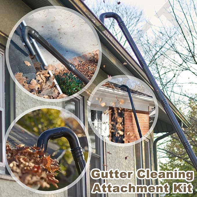 Gutter Cleaning Attachment Replaces AGC1000 Cleaning Kit & Mounting Bracket Kit for EGO 530CFM 580CFM 575CFM 650CFM 615CFM LBX6000, W/Battery Holders - Easily Clear Leaves And Debris From Gutters