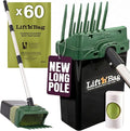Neater Pet Brands Lift N’ Bag 2.0 Dog Pooper Scooper with Bag Attachment & 31" Pole for Small to Large Dogs, New Longer Pole, 60 Refill Bags, Heavy Duty Dog Poop Scooper for Yard, One-Hand Use