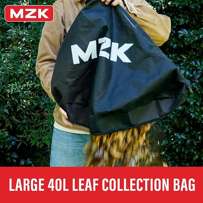 MZK 3-in-1 Electric Leaf Blower Vacuum Mulcher, Corded | Blows, vacuums, and mulches leaves with 460 CFM airflow and 40L bag for gardens, yards, and walkways.