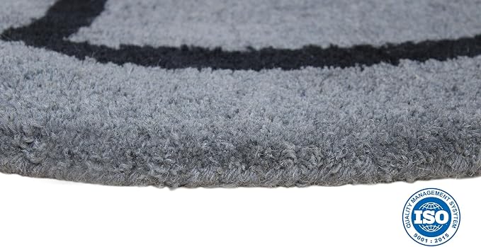 COTTON CRAFT Pure Wool Fireplace Rug - 22x44 inch Charcoal Grey Hearth Rug | Fire Resistant Hand Tufted Accent Carpet - Half Moon Shaped - Entryway Anti Fatigue Rug