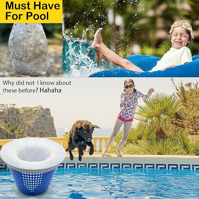 50 Pack Pool Filter Socks for Pool Skimmer, Pool Skimmer Socks for Inground Pool Or Above Ground Pool Filter, Ultra Fine Mesh Screen Liner Skimmer Basket Scum Sock Saver, Debris Leaves Catcher