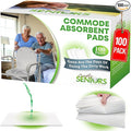 Commode Absorbent Pads for Bedside Commode Liners - 100 Pads for Portable Toilet Bags- No More Days Doing The Dirty Work - For Bedside Toilet Liners, Potty Bags for Portable Toilet, Potty Chair Liners