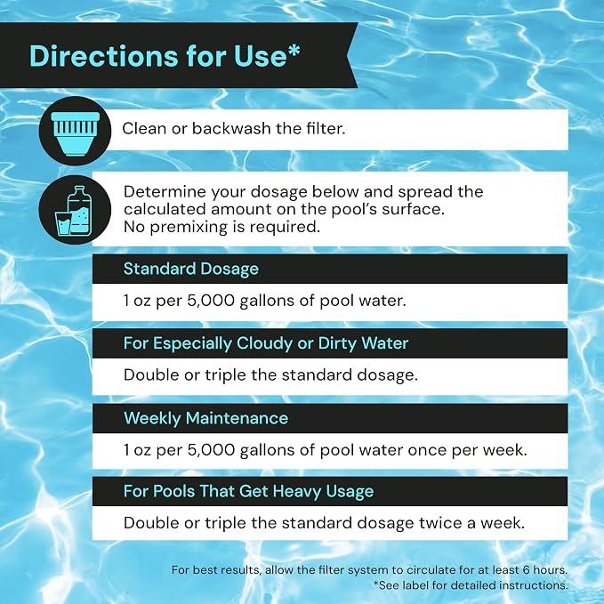 Ultimate Natural Pool Clarifier - an Eco-Friendly Way to get Clear Pool Water by Removing Cloudy Pool Water - AquaDoc Natural Pool Chemicals