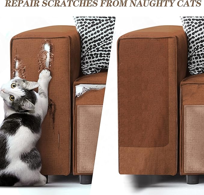 Azobur Sofa Fabric Repair Patch, Oversized Microfiber Patch，Self Adhesive Fabric Sofa Patch Repair Fabric,Super Cost-Effective Combination (Dark Brown)