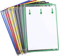 Tarifold Replacement Pivoting Pockets, Letter Size, Assorted, 10 Pack | 10 non-glare wire-reinforced polypropylene pockets hold 20 letter-size sheets, snap-on index tabs included, top-loading