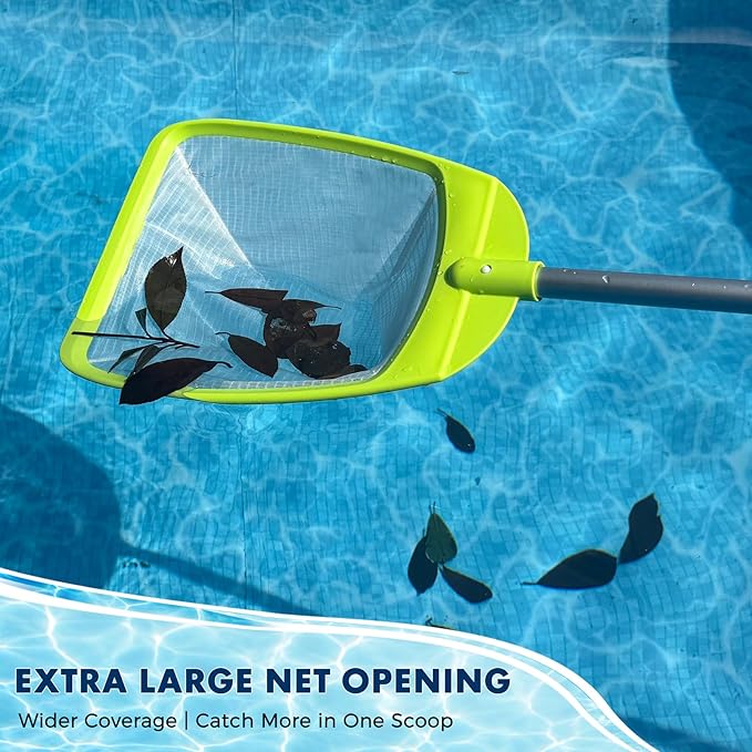 Sepetrel Pool Skimmer Net-Total Length 59 inches, Leaf Rake Nets with Aluminum Pole for Fast Cleaning Swimming Pools,Ponds, Hot Tub, and Spas, Pool Cleaner Supplies and Accessories