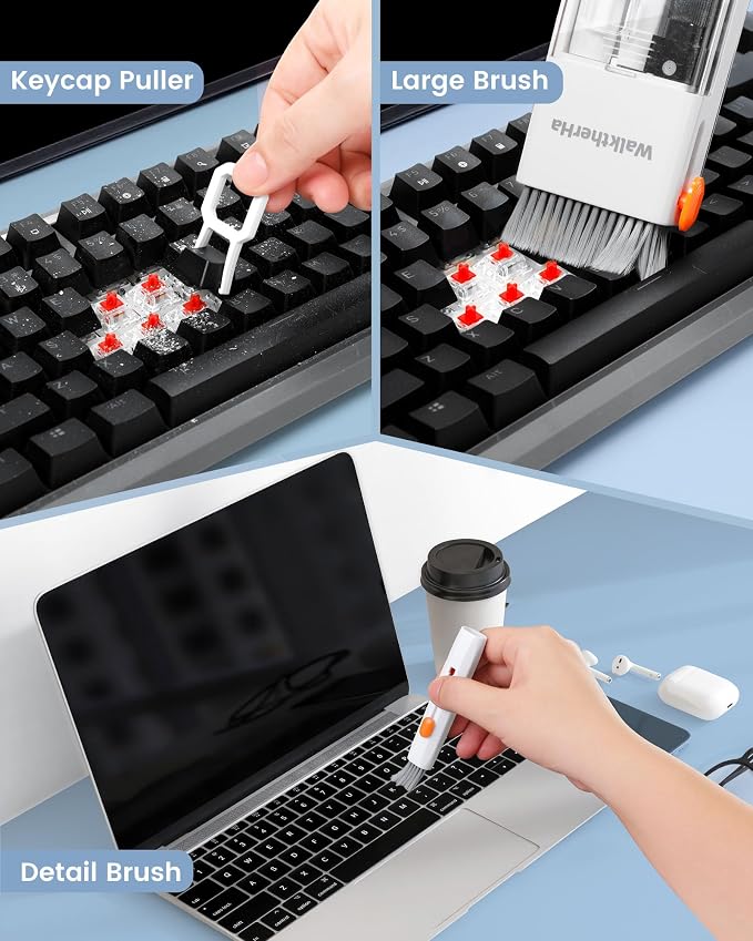 20-in-1 AirPod Cleaning Kit Pro 4 3 2 1 Cleaner Tool for Earbud Phone | Multifunction Deep Cleaning Headphones Keyboard Screen with Soft Brush, Metal Tip, Flocking Sponge, 15ml Spray, Cloth, Putty