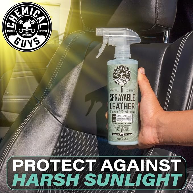 Chemical Guys, Sprayable Leather Cleaner & Conditioner in One Spray, 16 oz | One-step spray cleans and nourishes leather, vinyl and faux on seats, furniture and apparel, dirt lifts away